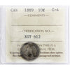 1889 Canada 10-cents ICCS Certified G4