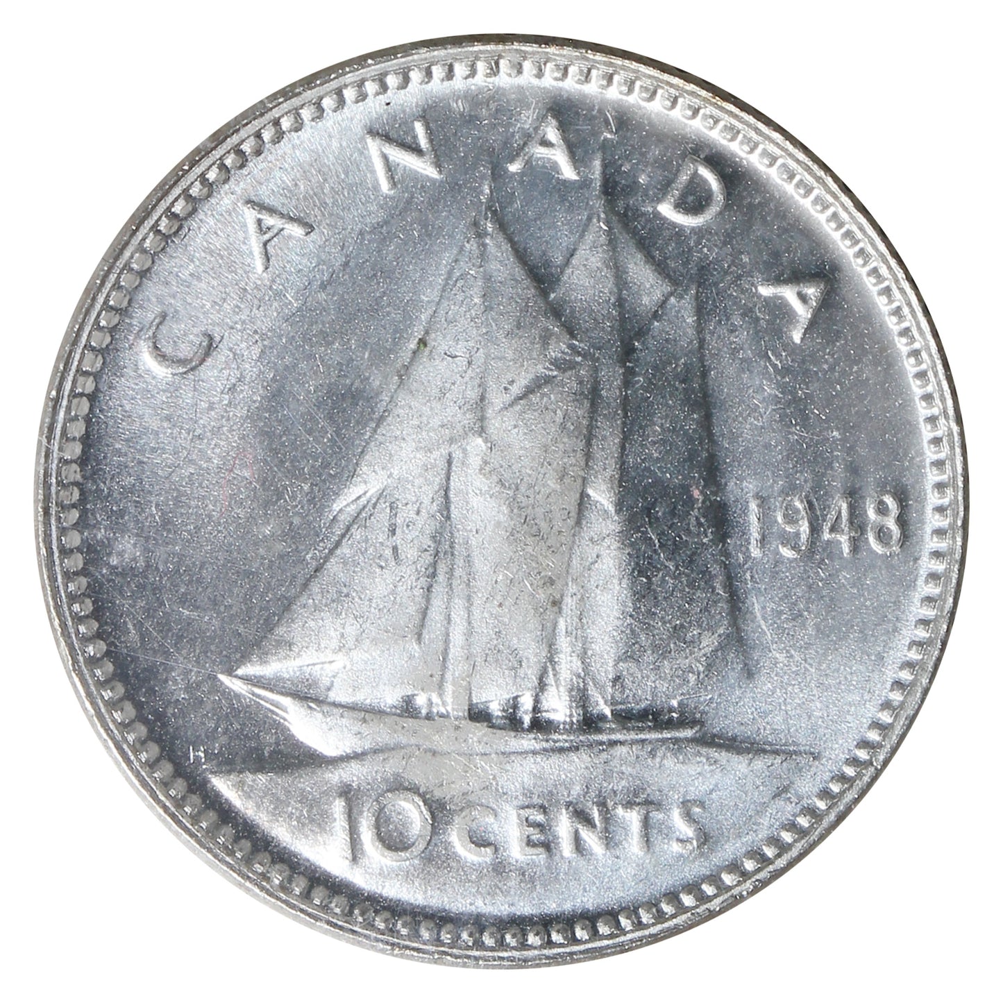 1948 Canada 10-cents ICCS Certified MS65 (XHT 205)