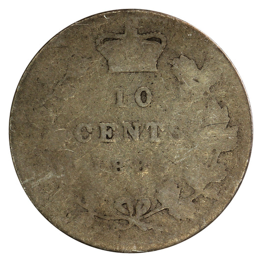 1885 Obv. 4 Canada 10-cents About Good (AG3)