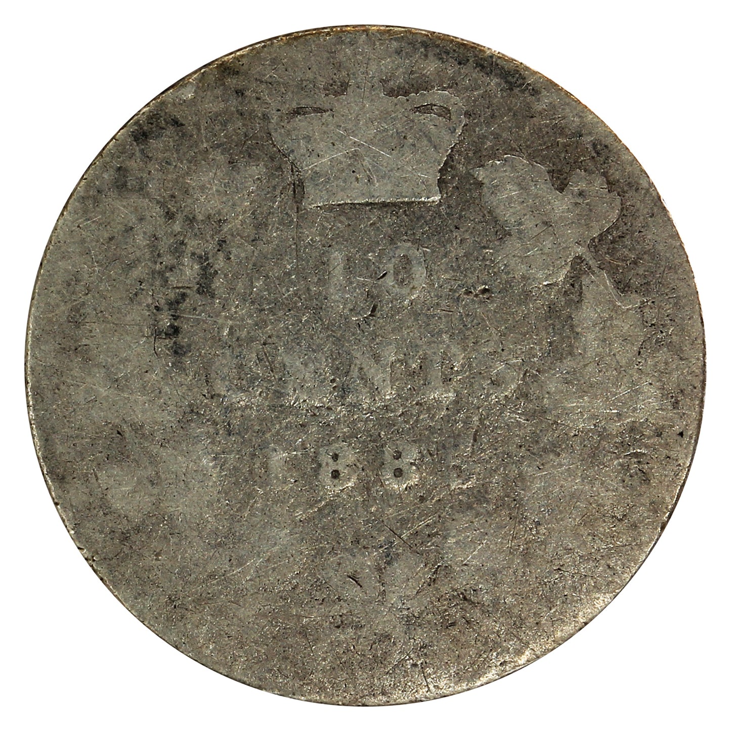 1885 Obv. 5 Canada 10-cents Filler