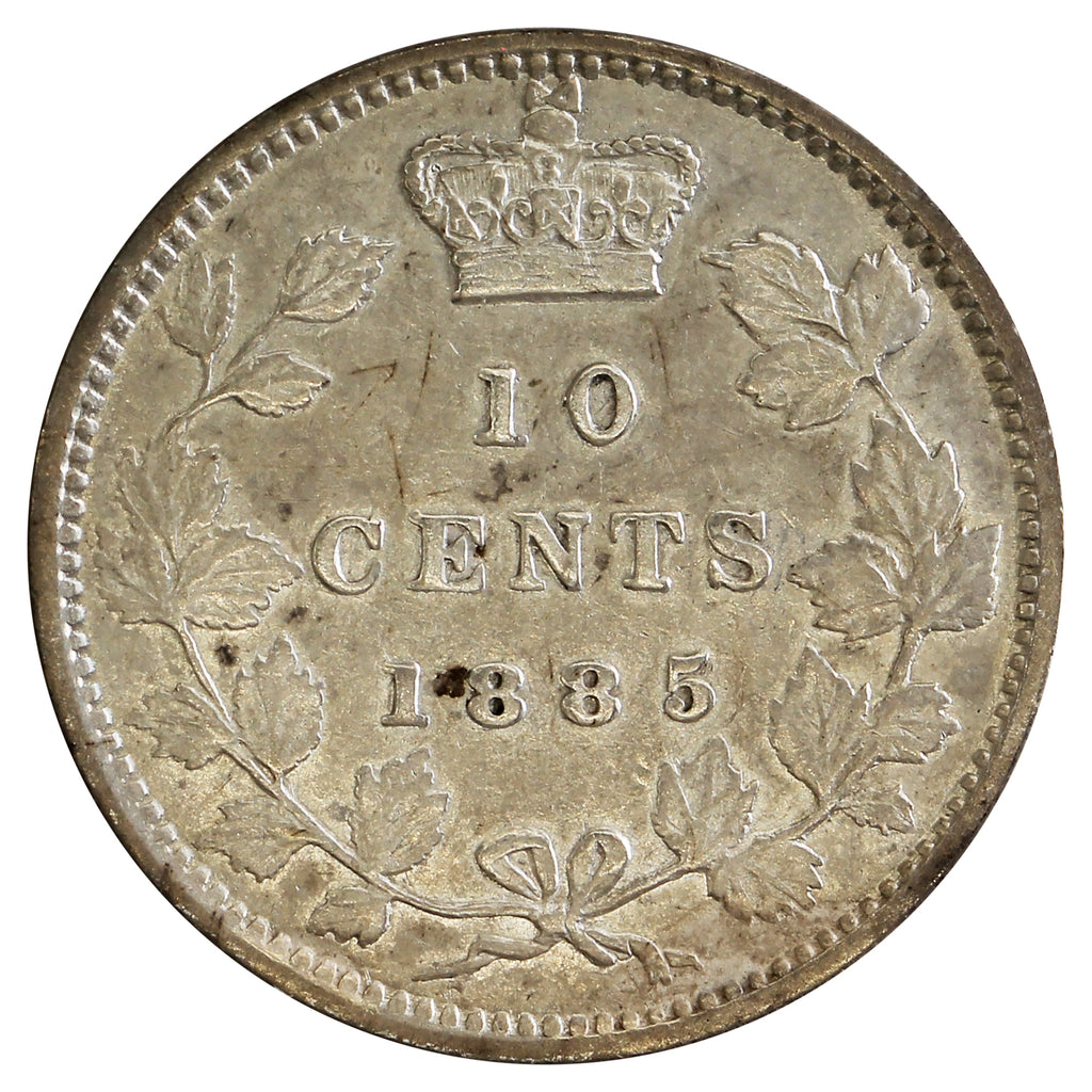 1885 Obv. 4 Canada 10-cents VF-EF (VF30) $