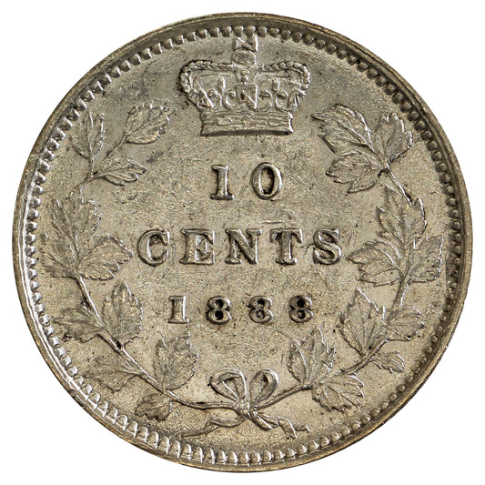 1888 Canada 10-cents Almost Uncirculated (AU50) $