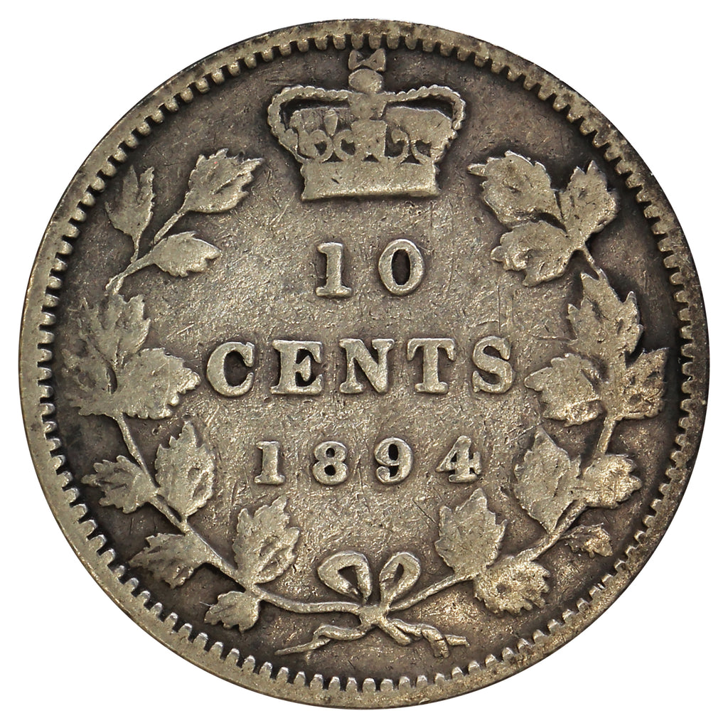 1894 Obv. 6 4/4 Canada 10-cents VG-F (VG10)