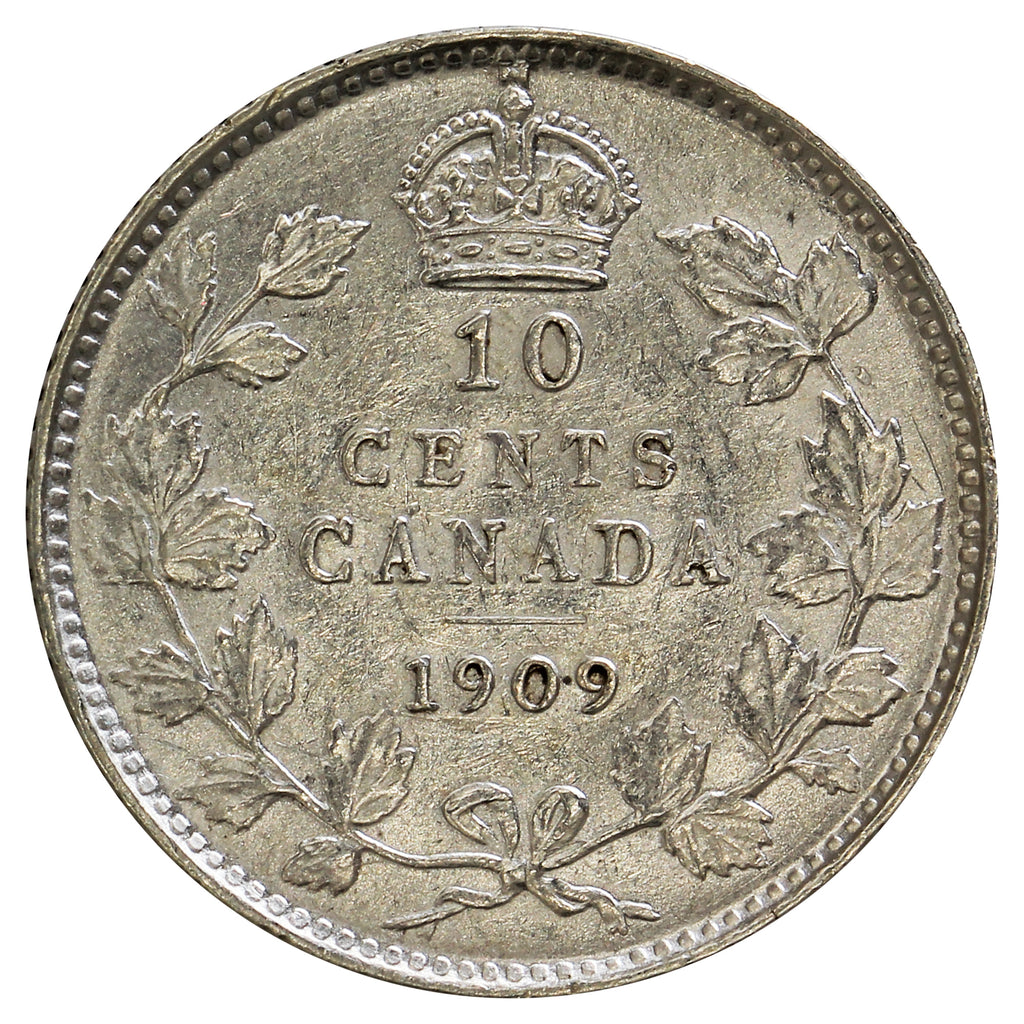 1909 Broad Leaves Canada 10-cents VF-EF (VF30) $