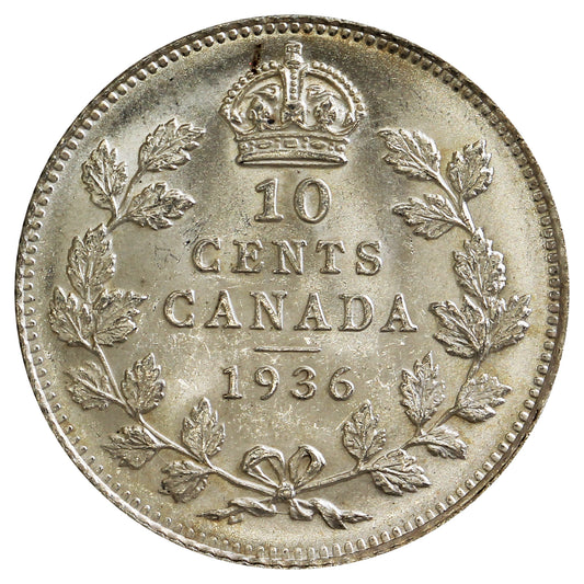 1936 Bar Canada 10-cents Brilliant Uncirculated (MS-63) $