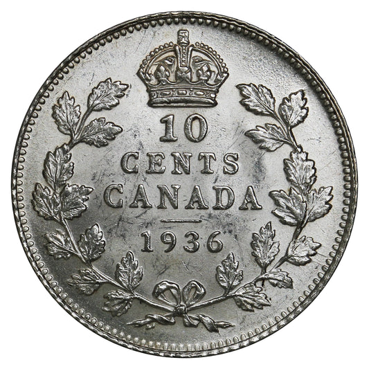 1936 Canada 10-cents Uncirculated (MS-60)