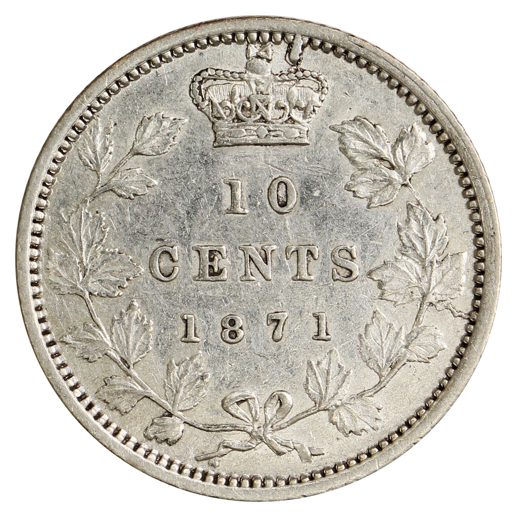 1871 Canada 10-cents EF-AU (EF45) $