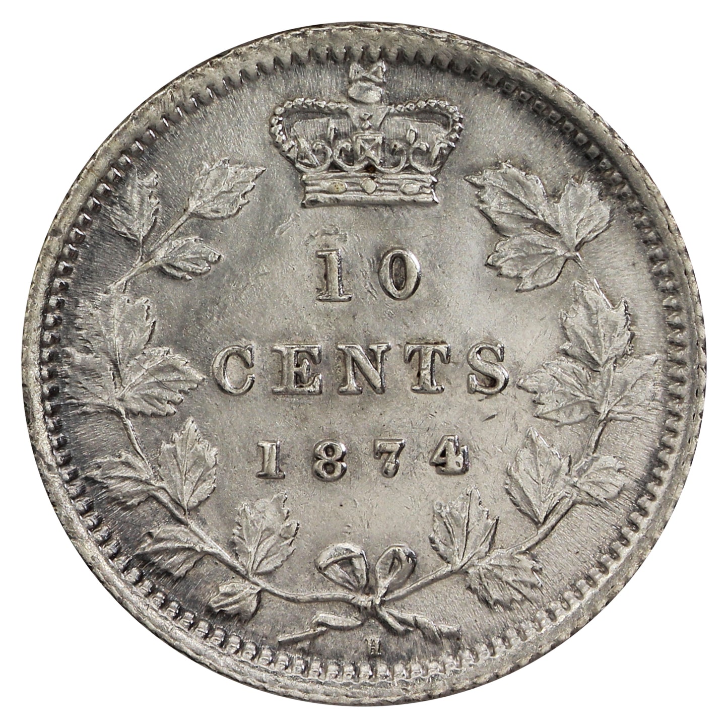 1874H Canada 10-cents AU-UNC (AU55) $