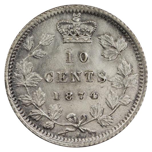 1874H Canada 10-cents AU-UNC (AU55) $