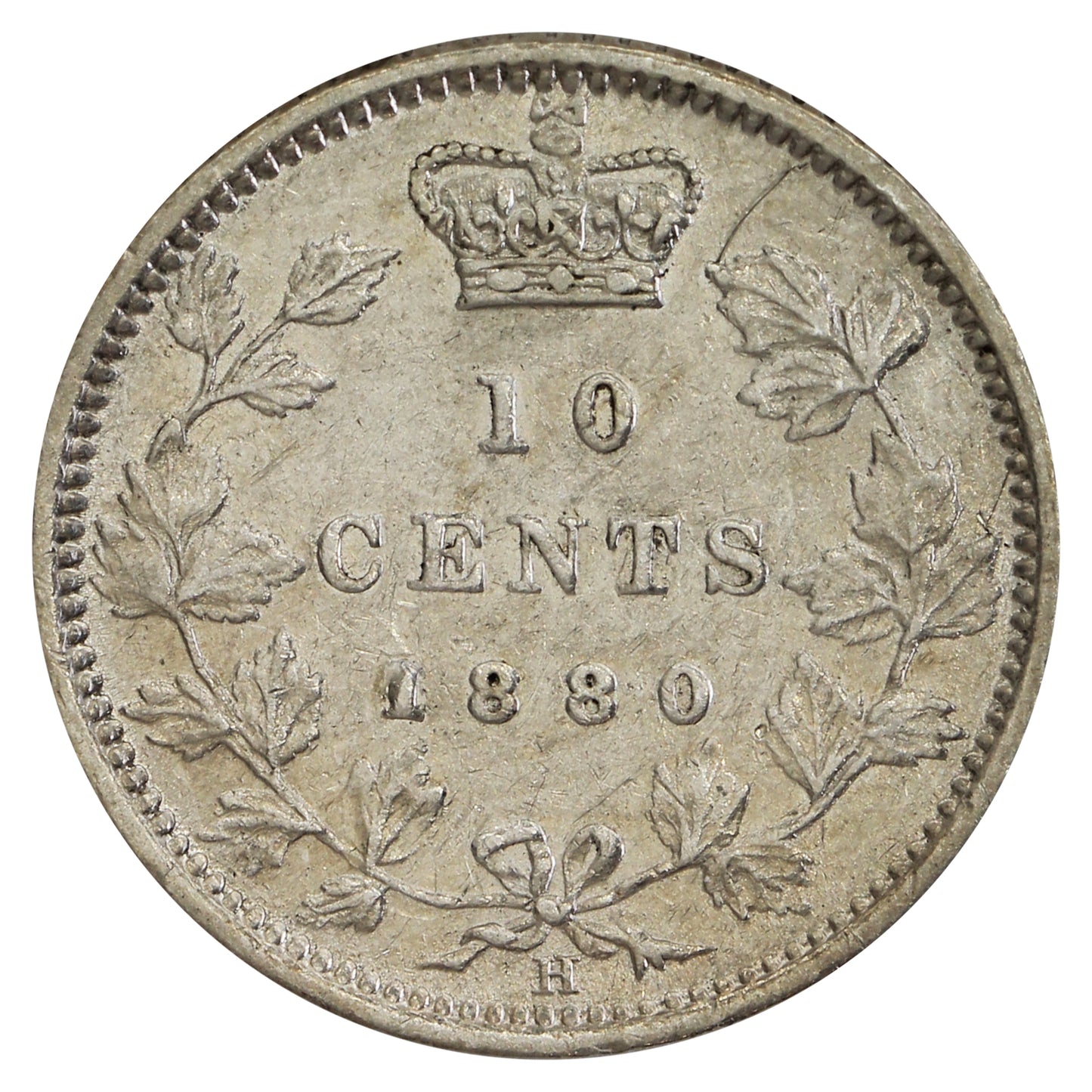 1880H Obv. 2 Canada 10-cents VF-EF (VF30) $