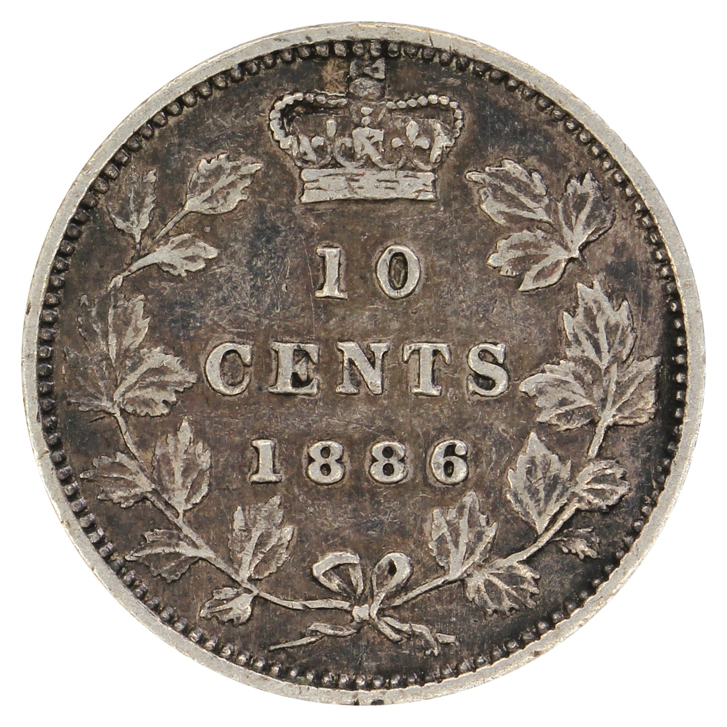 1886 Large Knob 6, Obv. 5 Canada 10-cents VF-EF (VF30) $