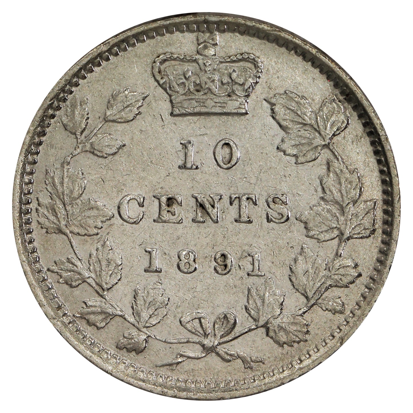 1891 22 Leaves Canada 10-cents Extra Fine (EF40) $