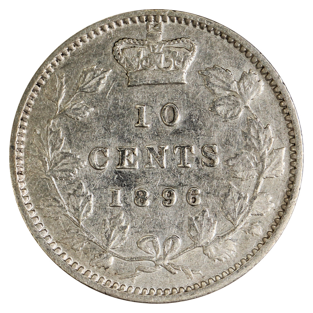1896 Obv. 5 Canada 10-cents VF-EF (VF30) $
