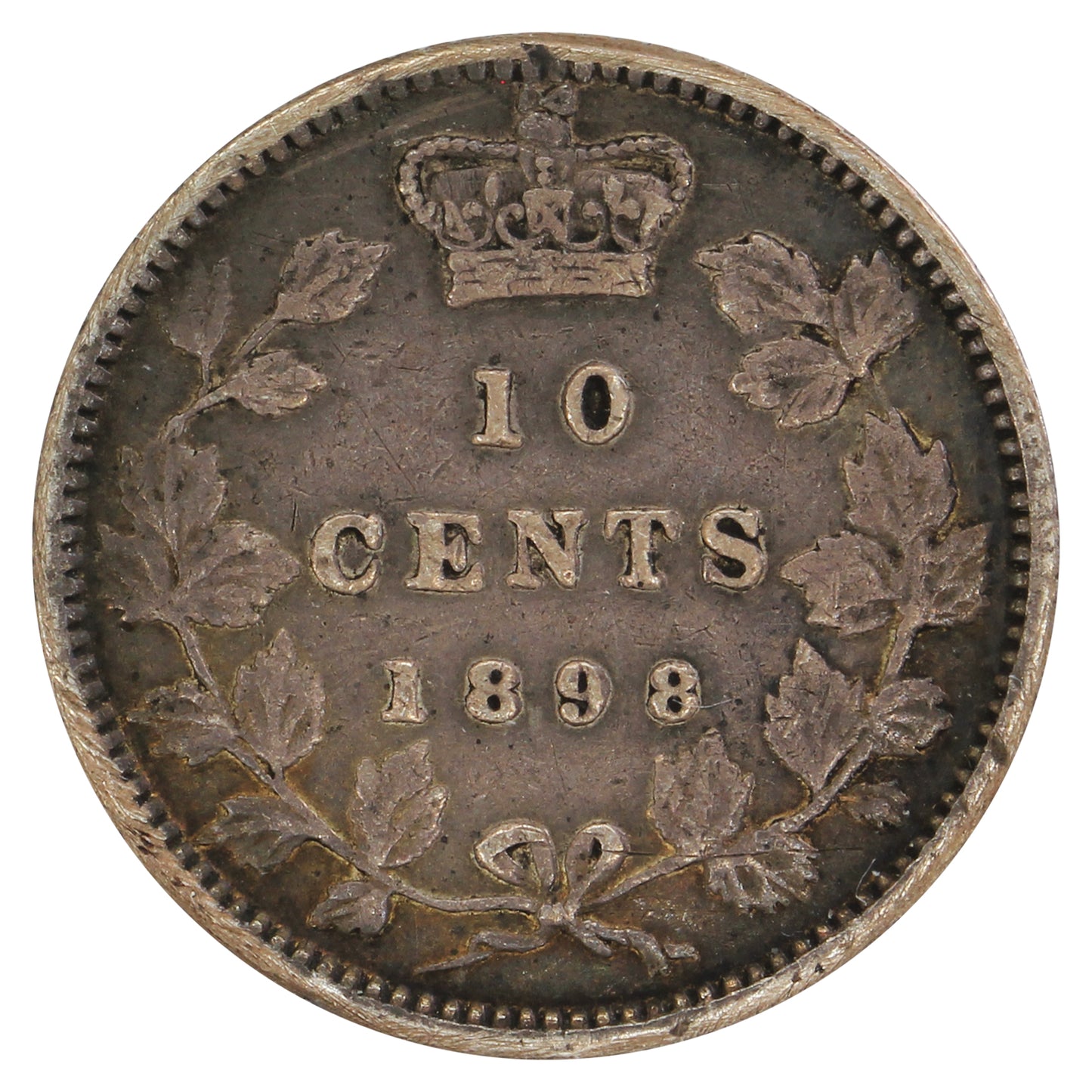 1898 Obv. 5 Canada 10-cents Very Fine (VF20) $