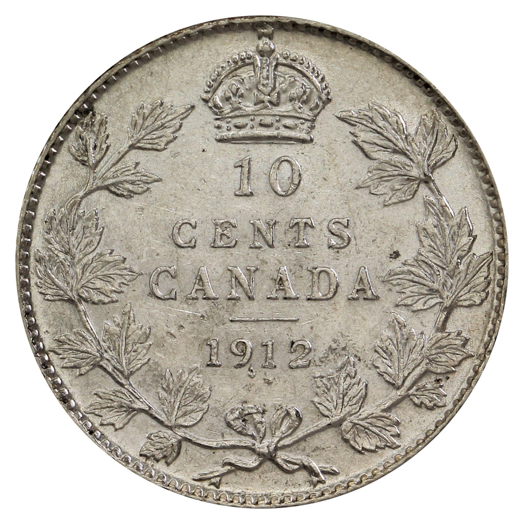 1912 Canada 10-cents Almost Uncirculated (AU50) $