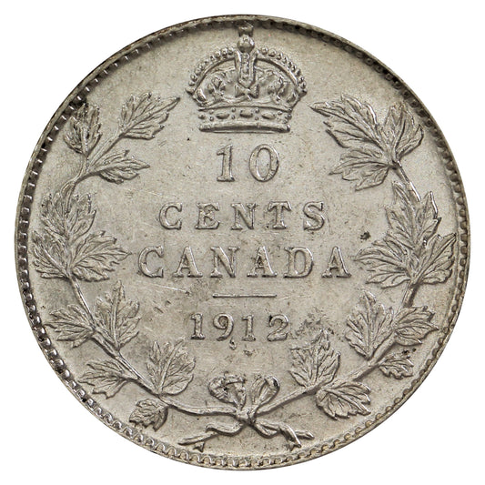 1912 Canada 10-cents Almost Uncirculated (AU50) $