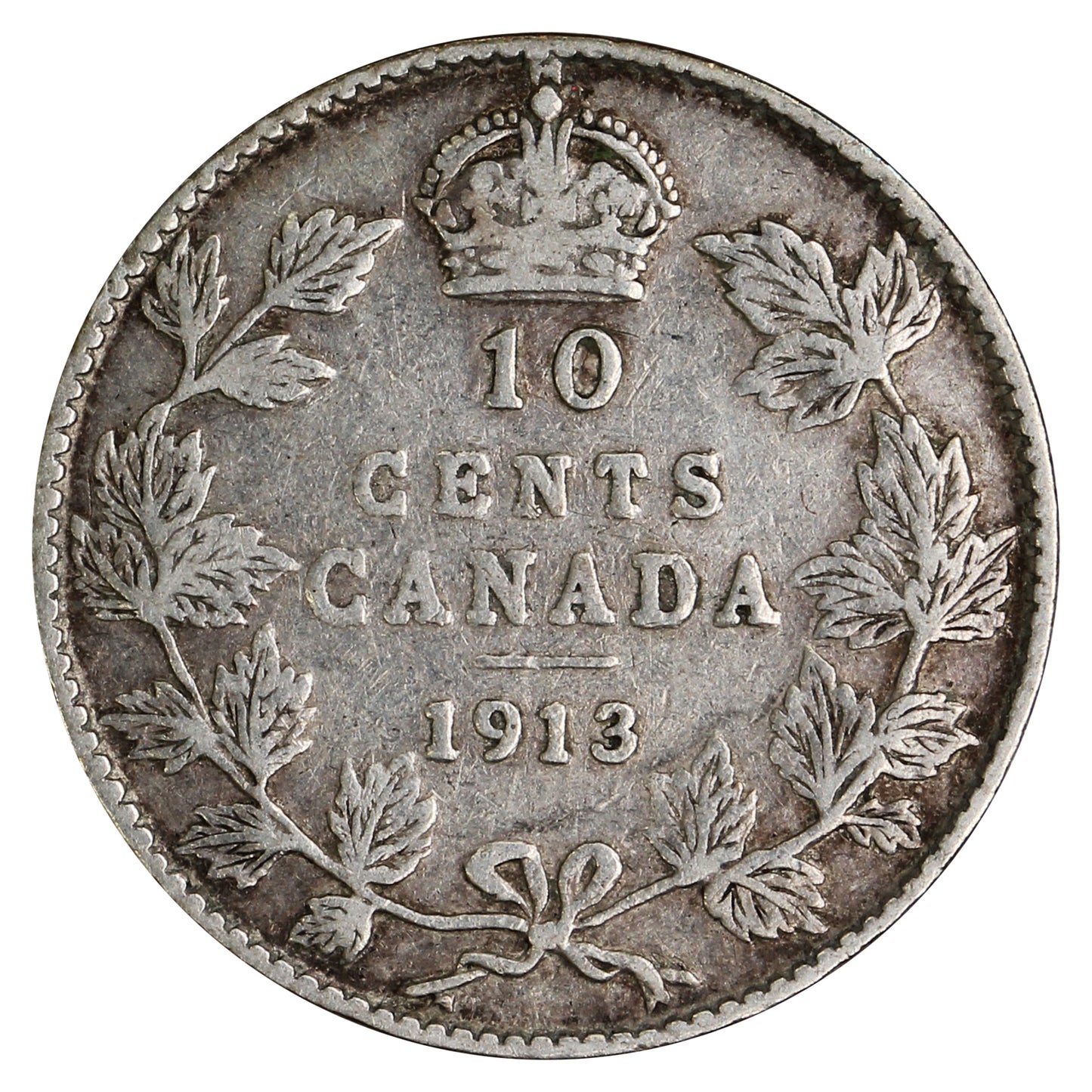 1913 Broad Leaves Canada 10-cents F-VF (F15) $