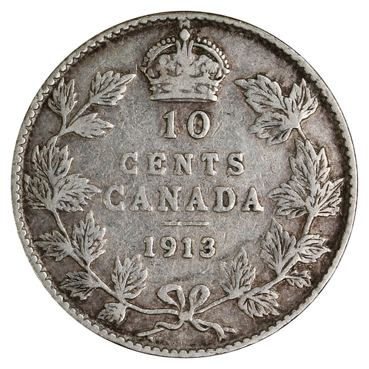 1913 Broad Leaves Canada 10-cents F-VF (F15) $