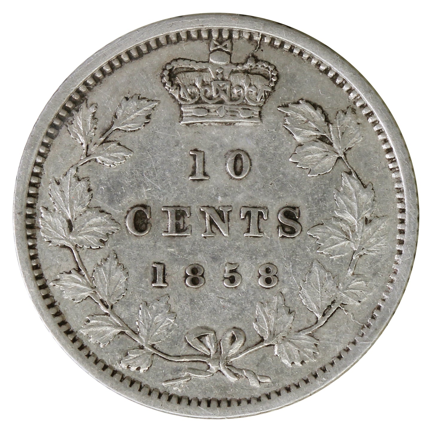 1858 5/5 Canada 10-cents ICCS Certified VF30