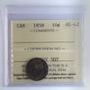 1858 Canada 10-cents ICCS Certified MS62 (XUY 507) Beautiful Toning!
