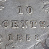 1858 First 8/5 Canada 10-cents ICCS Certified F-12