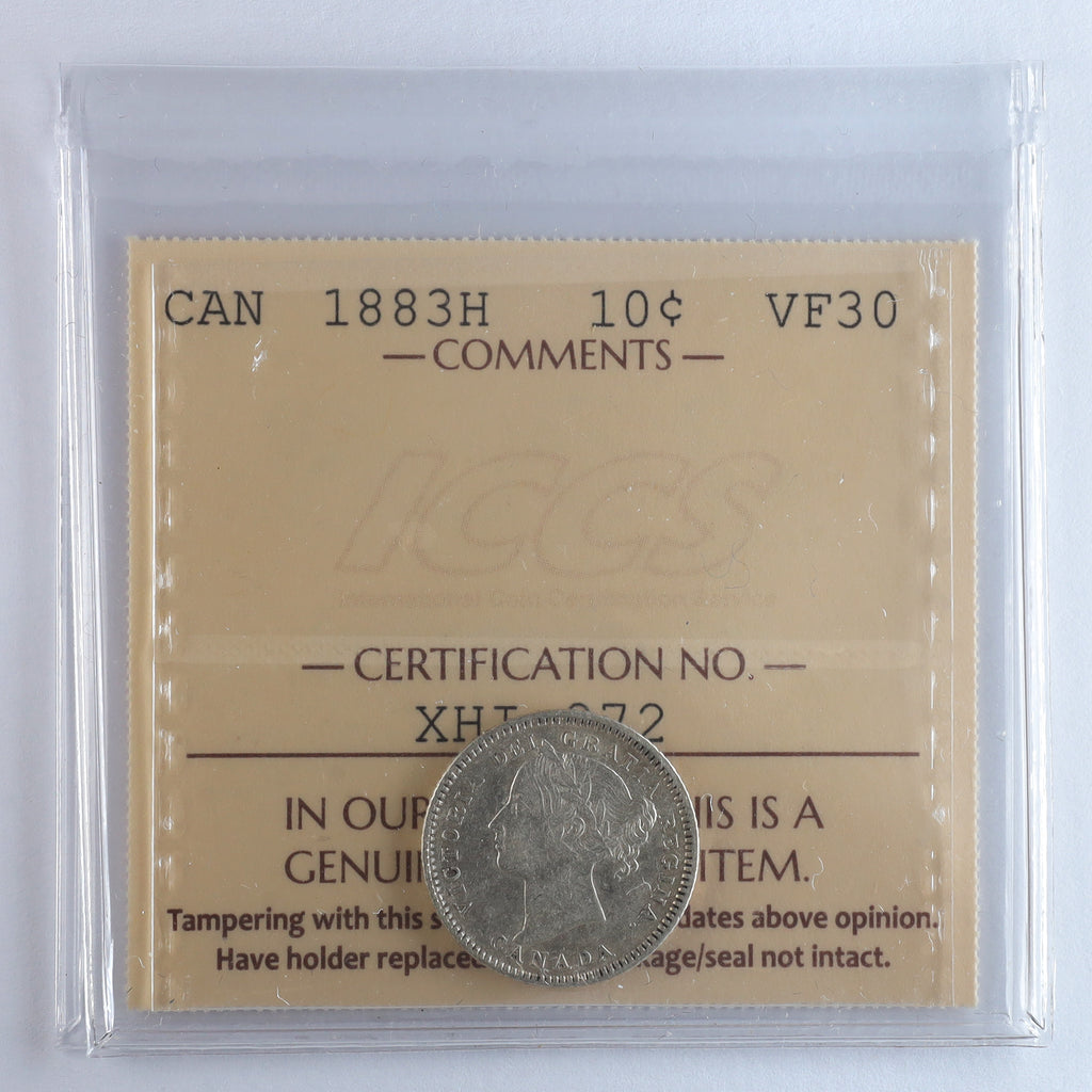 1883H Canada 10-cents ICCS Certified VF30