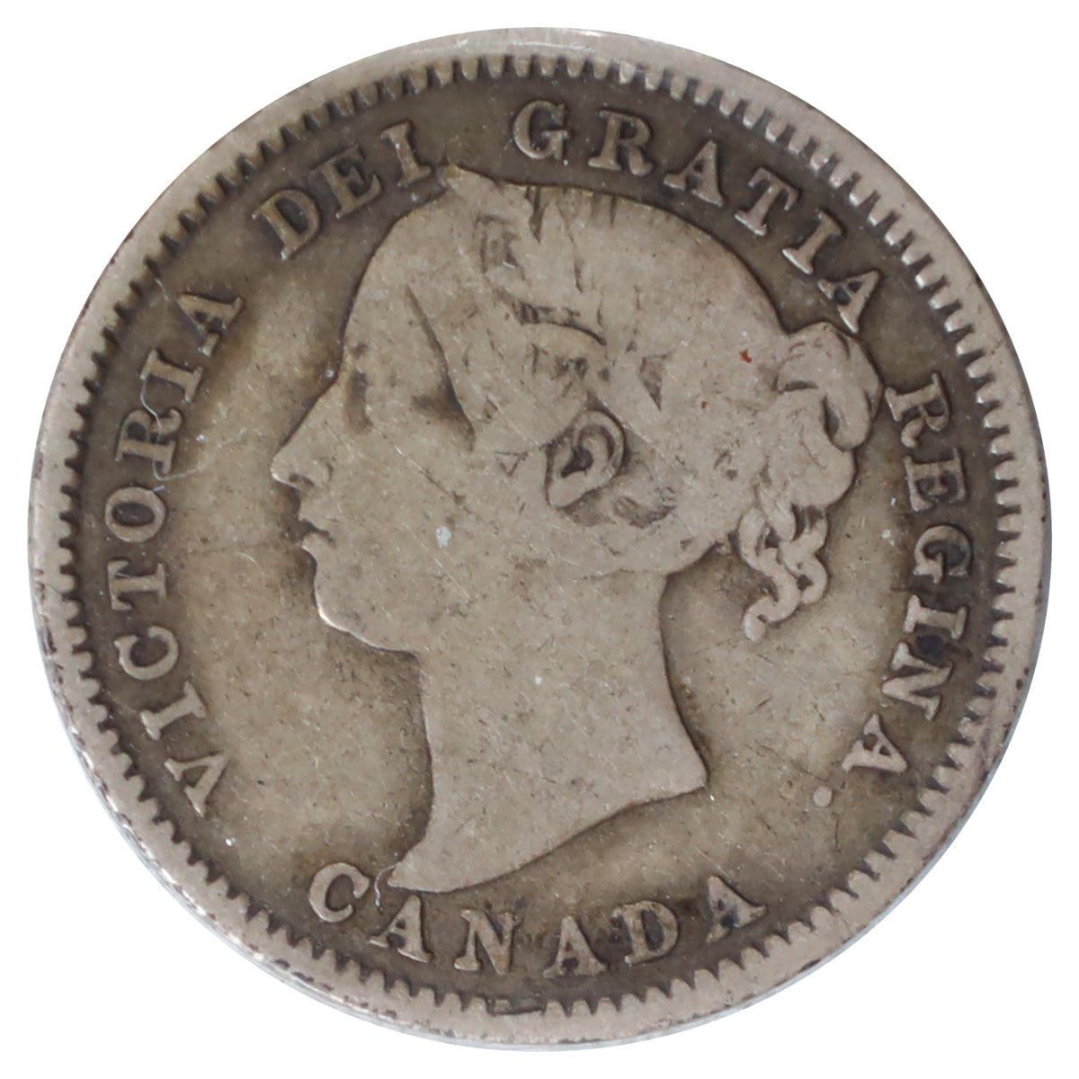 1893 Flat Top 3, Obv. 5 Canada 10-cents ICCS Certified VG8