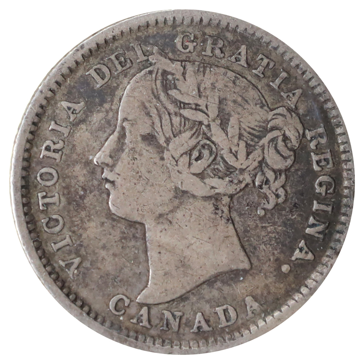 1893 Flat Top 3, Obv. 6 Canada 10-cents ICCS Certified F15