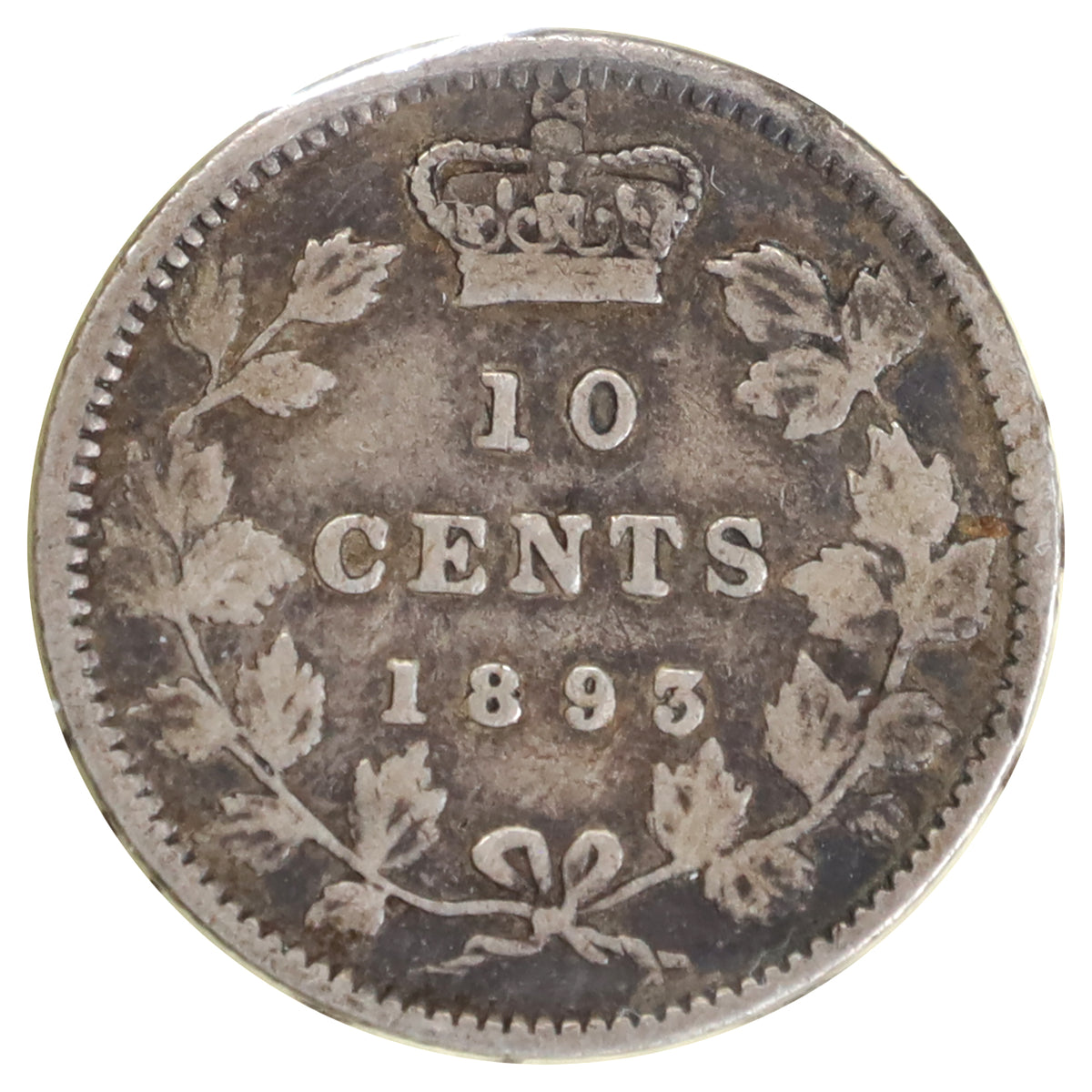 1893 Flat Top 3, Obv. 6 Canada 10-cents ICCS Certified F15