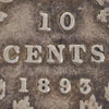 1893 Flat Top 3, Obv. 6 Canada 10-cents ICCS Certified F15