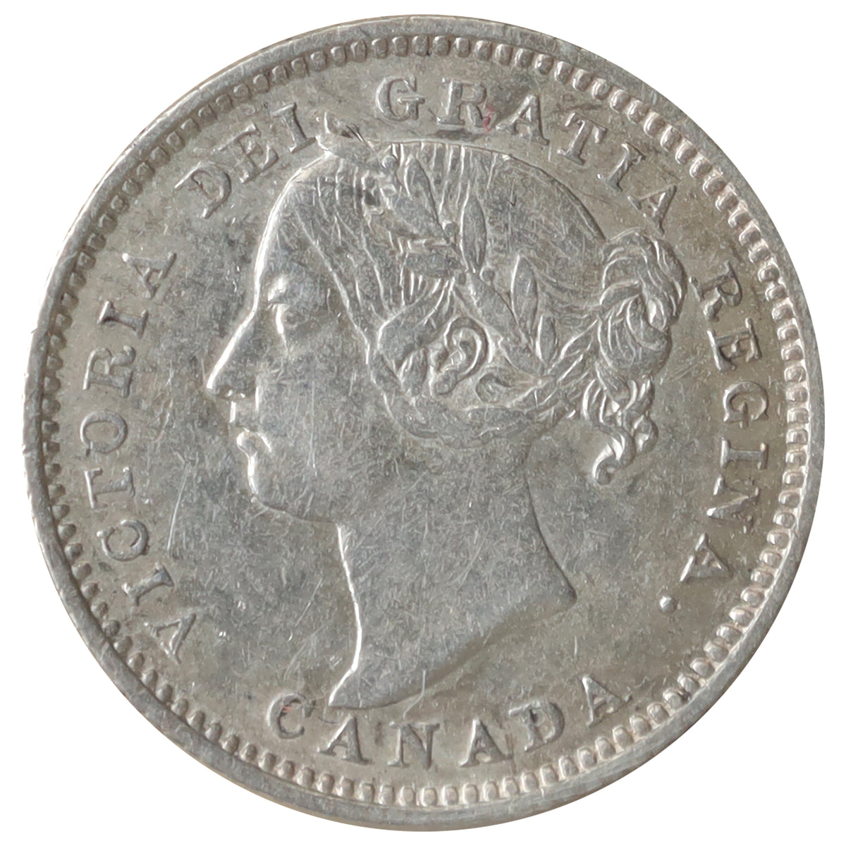 1894 Obv. 5 Canada 10-cents ICCS Certified VF30