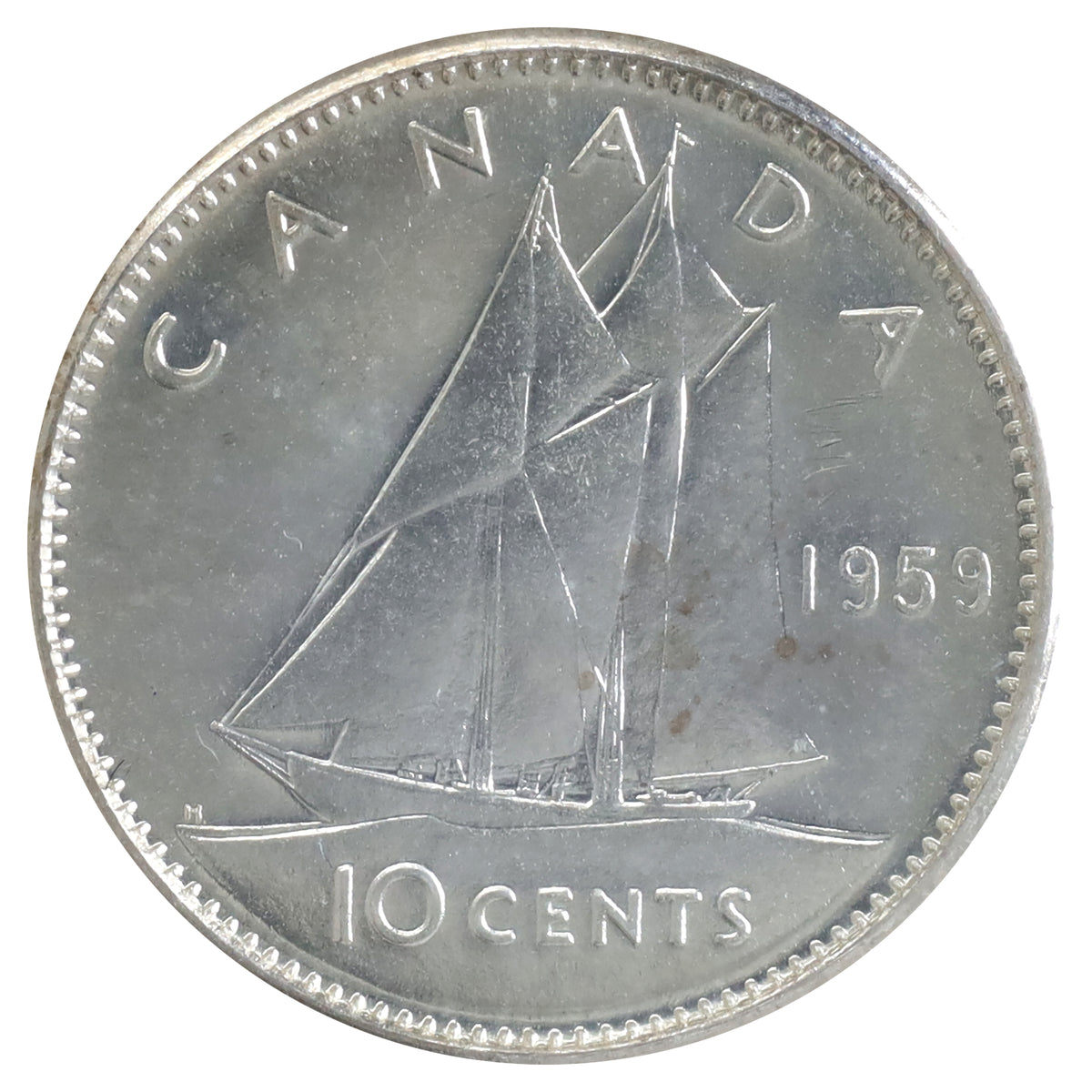 1959 Canada 10-cents ICCS Certified PL67