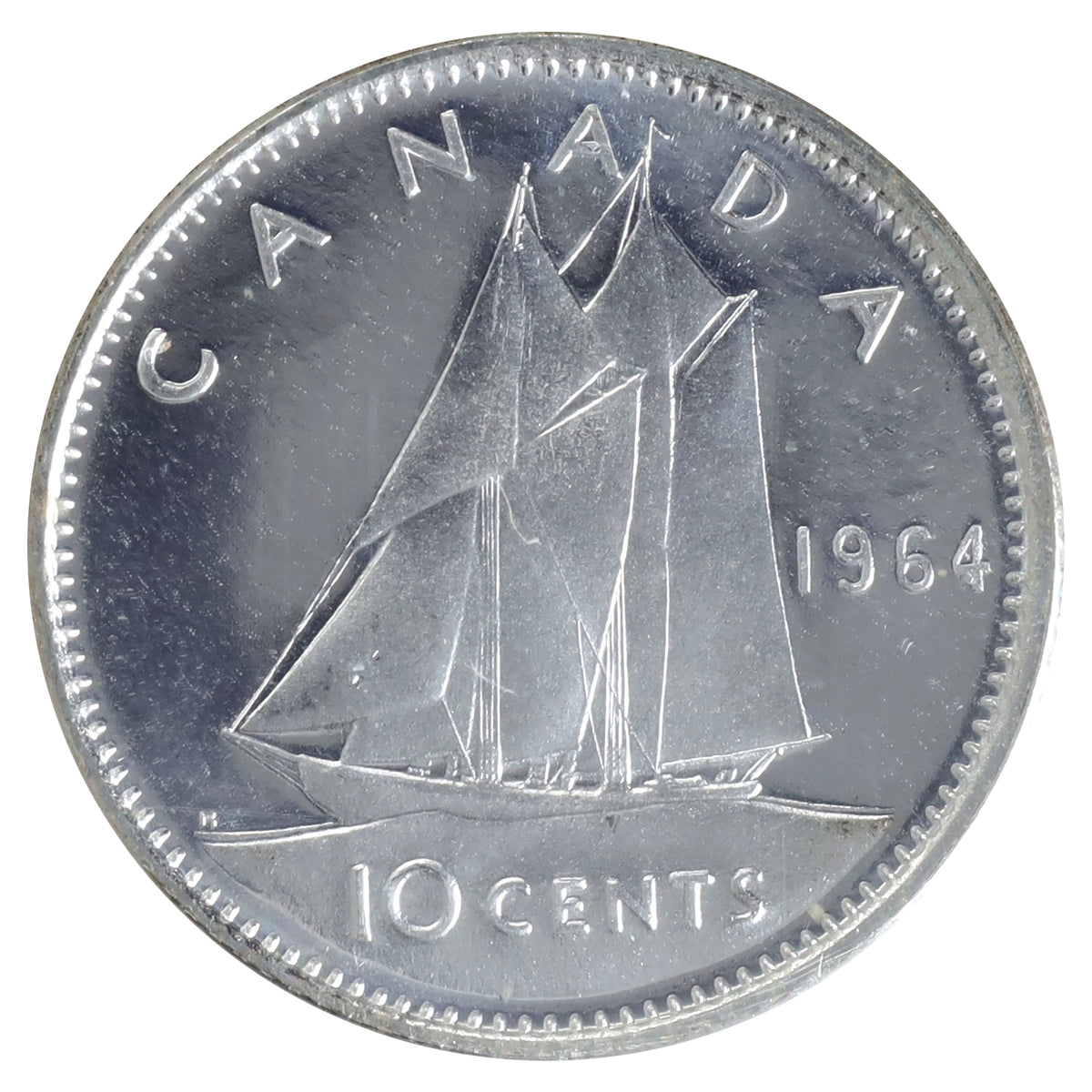 1964 Canada 10-cents ICCS Certified PL67 UHC