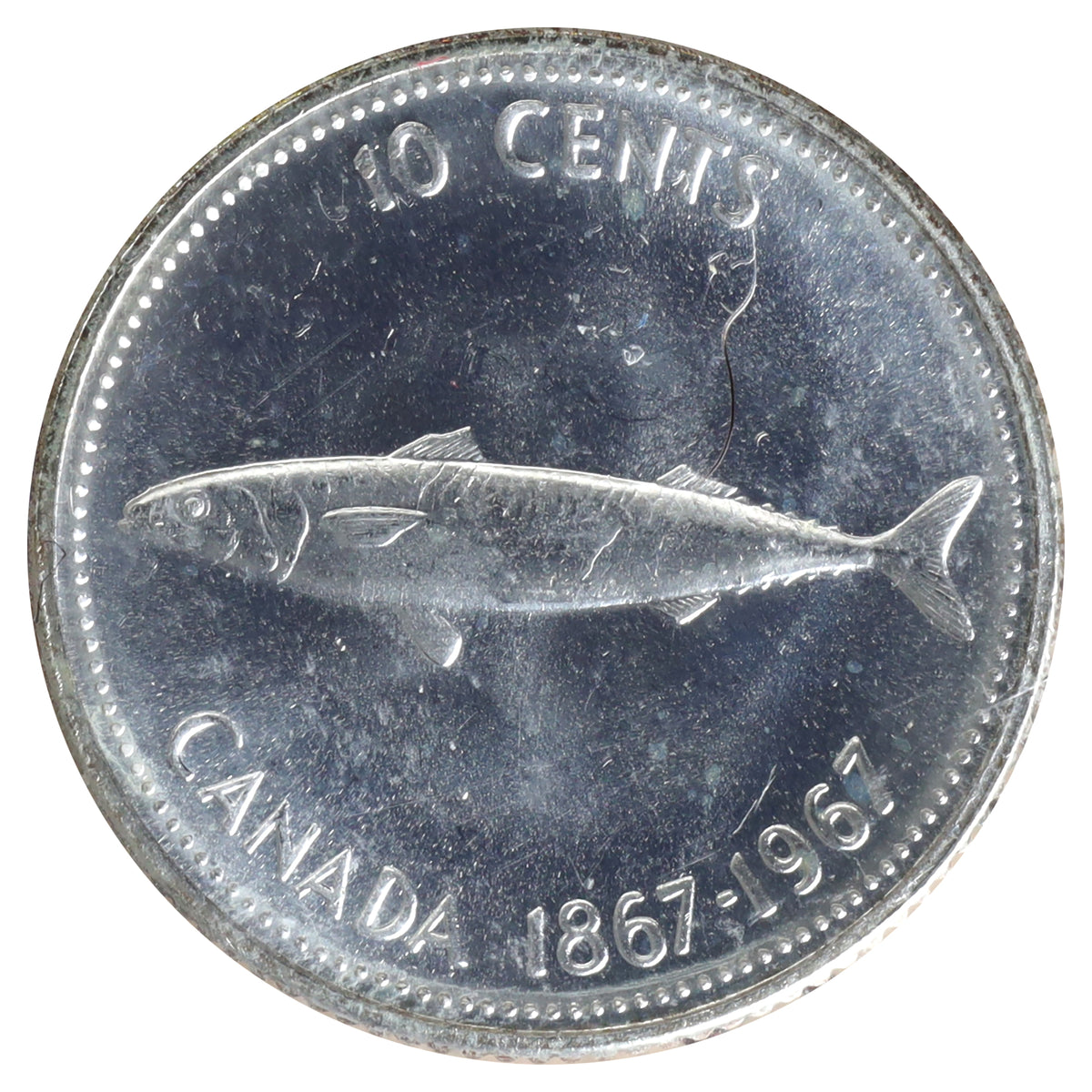 1967 Canada 10-cents ICCS Certified MS66