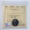 2003P Old Effigy Canada 10-cents ICCS Certified MS67
