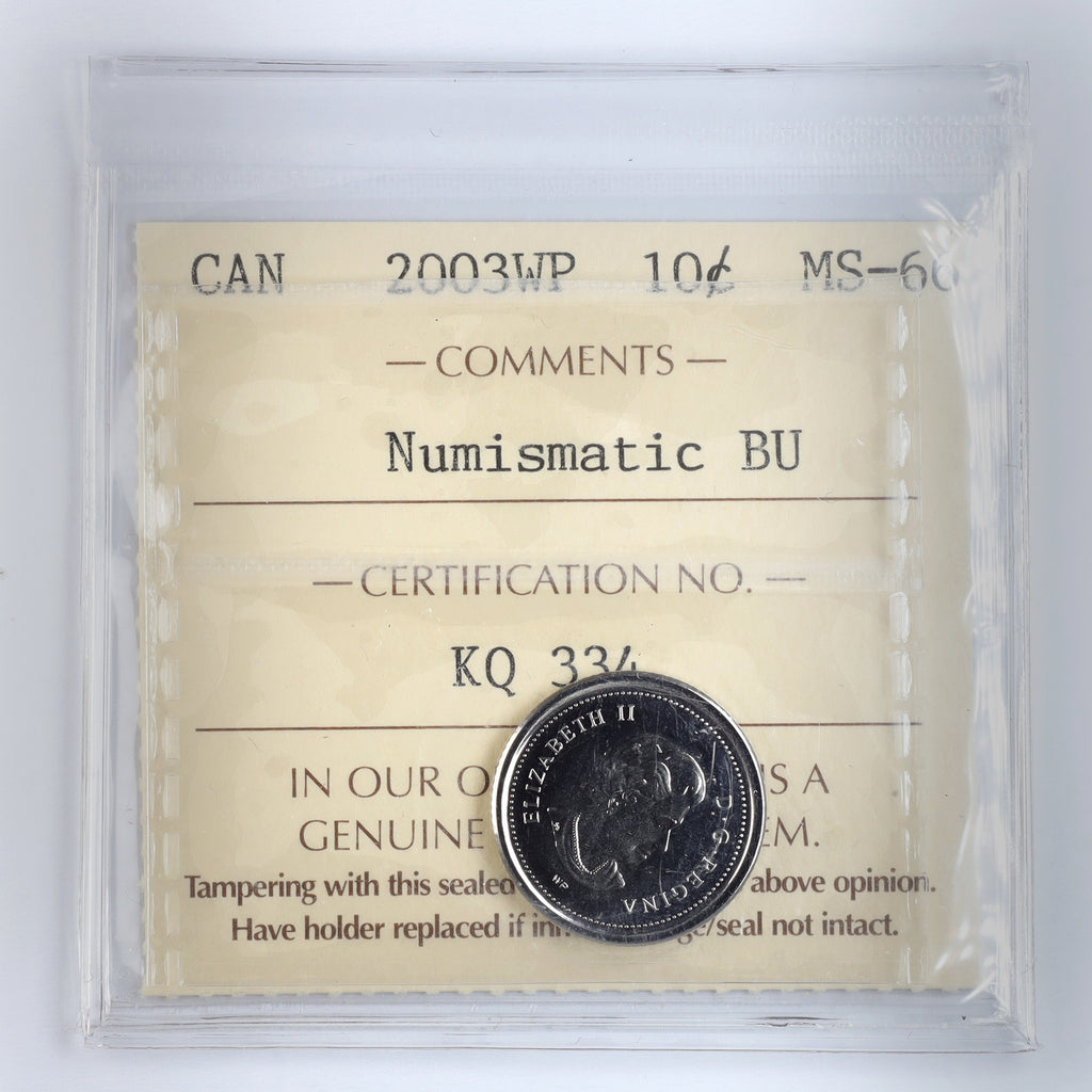 2003WP New Effigy Canada 10-cents ICCS Certified MS66 NBU