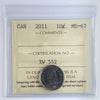 2011 Canada 10-cents ICCS Certified MS67