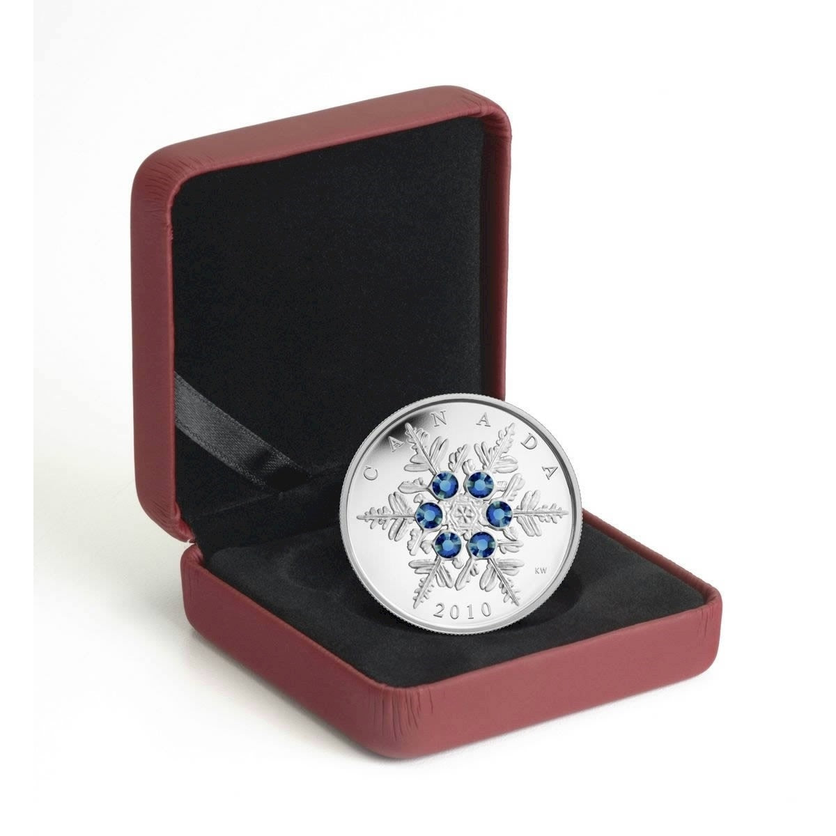 2010 Canada $20 Blue Crystal Snowflake Fine Silver