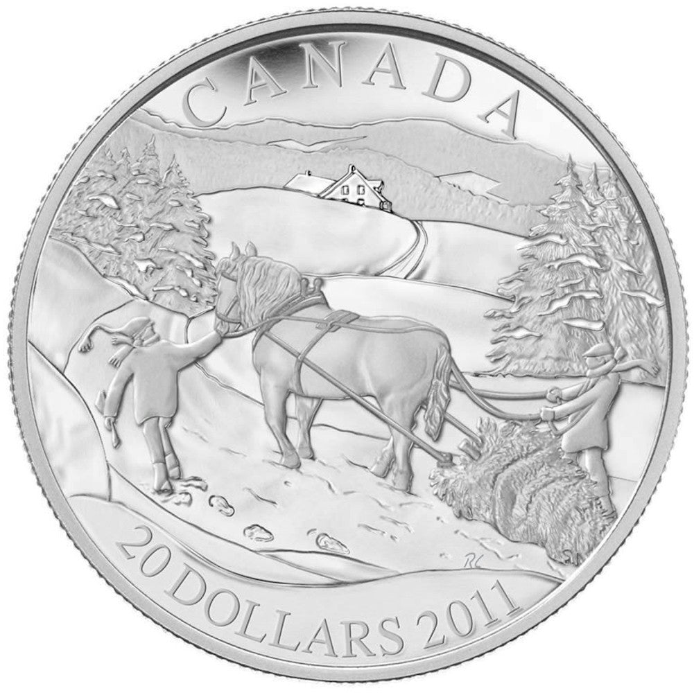 2011 Canada $20 Winter Scene Sterling Silver Coin