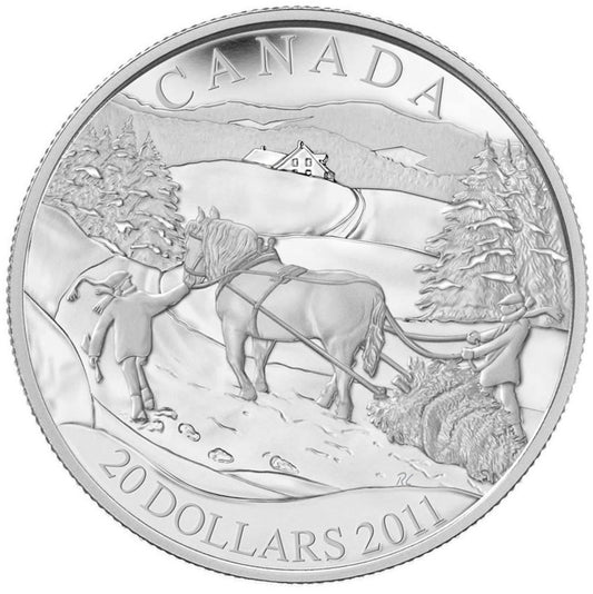 2011 Canada $20 Winter Scene Sterling Silver Coin