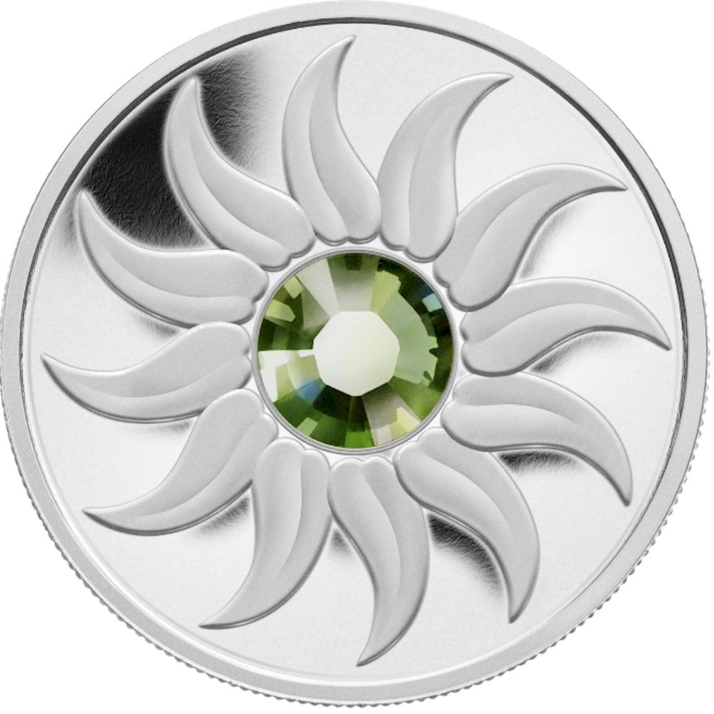 2011 Canada $3 Birthstone Collection - August (Peridot) Fine Silver