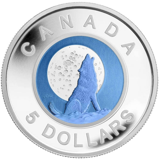 2012 Canada $5 Full Moons of the Algonquin - Full Wolf Moon Silver & Niobium