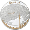 2011 Canada $25 Toronto City Map 2oz. Gold Plated Fine Silver (No Tax)