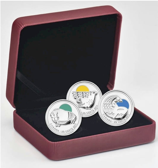 RDC 2011 Canada 25-cent Parks Canada - Legendary Nature 3-coin Set (Light wear/tear)