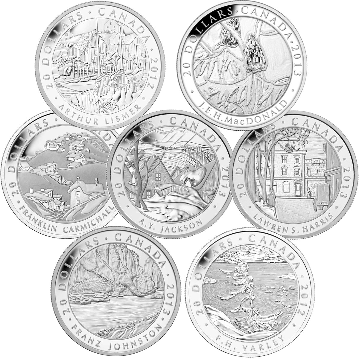 2012-2013 Canada $20 Group Of Seven 7-coin set in Deluxe Case (No Tax)