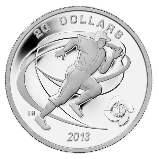 2013 Canada $20 Baseball - Runner Fine Silver (No Tax)