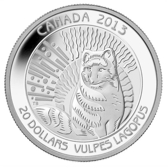 2013 Canada $20 Untamed Canada - Arctic Fox Fine Silver (TAX Exempt)