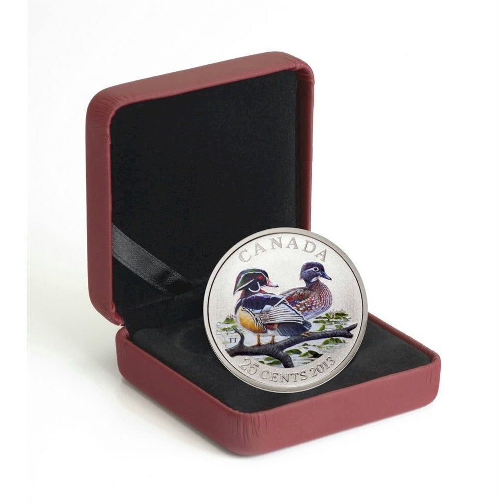 2013 Canada 25-cent Ducks of Canada - Wood Duck (#2) Coloured Cupronickel Coin
