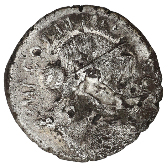 Ancient Roman Republic 47 BC Julius Caesar Rev. Trinacrus Silver Denarius VF-EF (VF30)