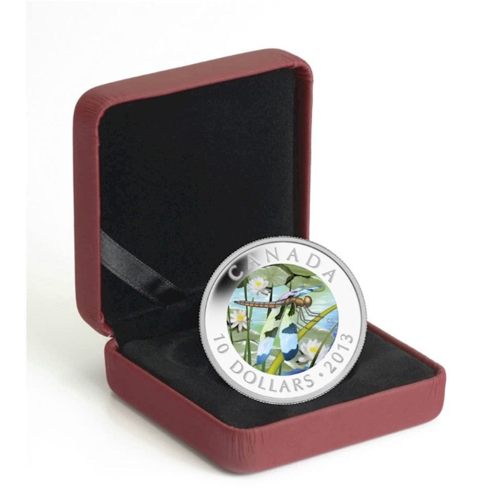 2013 Canada $10 Dragonfly - Twelve Spotted Skimmer Fine Silver (No Tax)